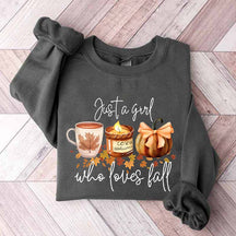 Just A Girl Who Loves Fall Football Coffee Sweatshirt