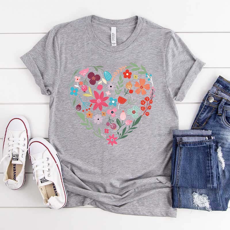 Flower Heart Love T-Shirt