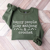 Happy People Play Mahjong & Crochet Sweatshirt