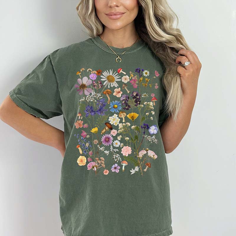 Comfort Colors Floral Mushroom T-Shirt