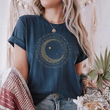 Mystic Moon Phase Starry Night T-Shirt