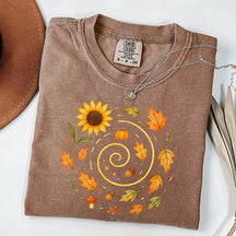 Spiral Sunflower Pumpkin Fall T-Shirt