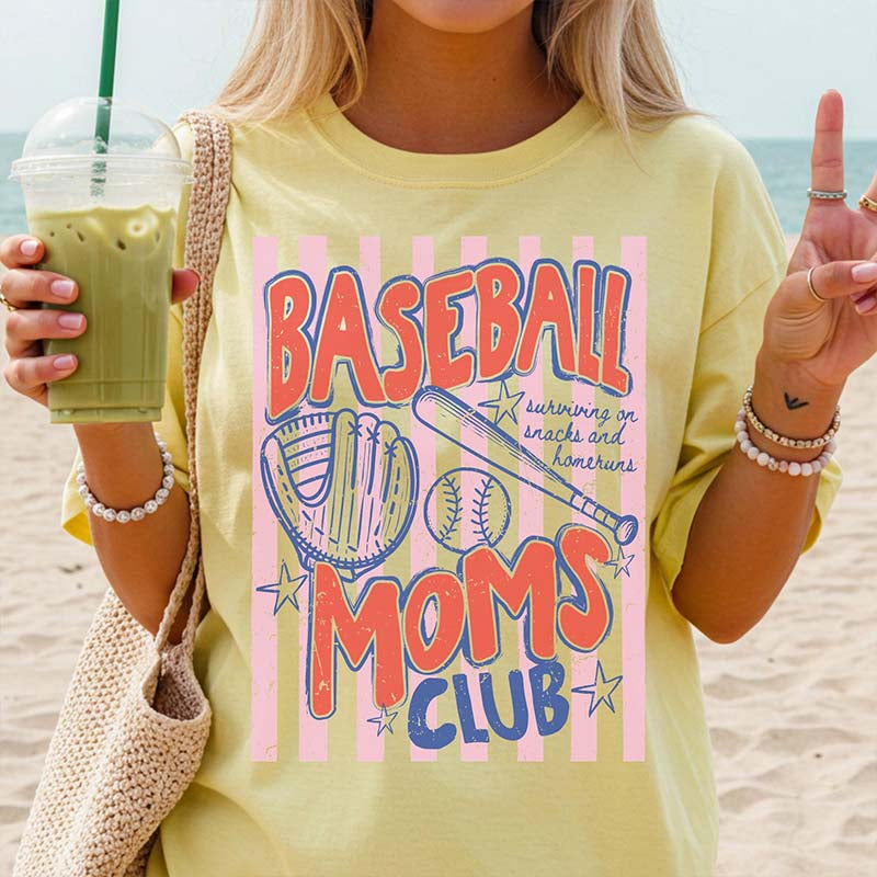 Comfort Colors Baseball Moms Club T-Shirt