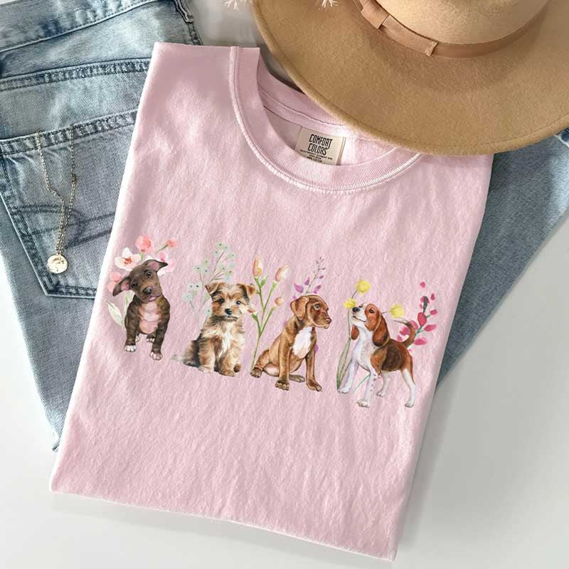 Boho Cottagecore Cute Dog Lover T-Shirt