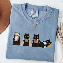 Black Cats Reading T-Shirt