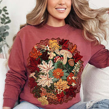 Wildflowers Cottagecore Botanical Floral Thanksgiving Sweatshirt