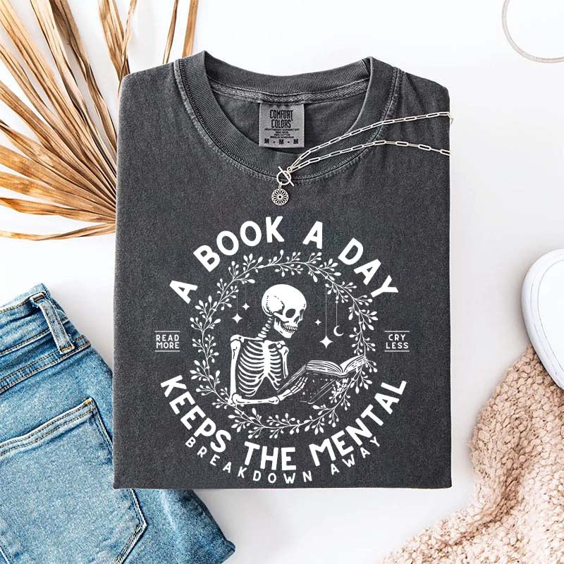 A Book a Day Skeleton T-Shirt