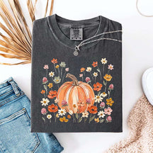 Autumn Floral Wildflower Pumpkin Season T-Shirt