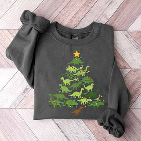 Dinosaur Christmas Tree Xmas Sweatshirt