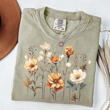 Comfort Colors Vintage Pressed Flowers Fall T-Shirt