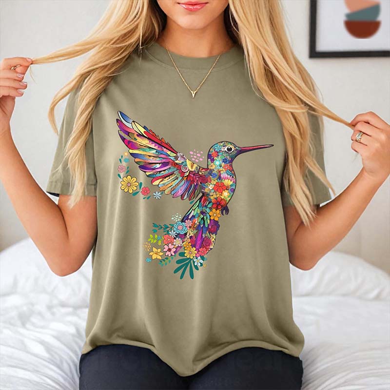 Floral Hummingbird T-Shirt