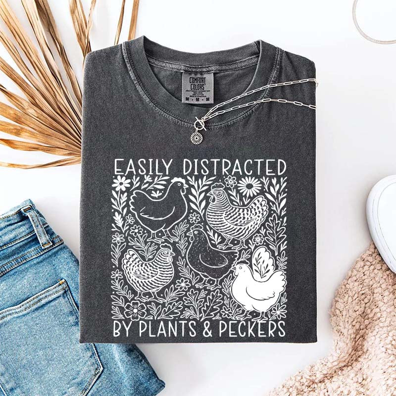 Easily Distracted By Plants and Peckers Wildflowers T-Shirt