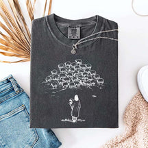 Jesus and Sheep Religious Women T-Shirt