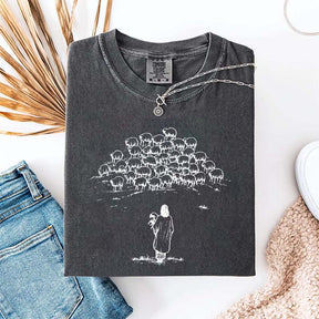 Jesus and Sheep Religious Women T-Shirt