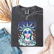 America Statue of Liberty Blowing Bubble Gum T-Shirt
