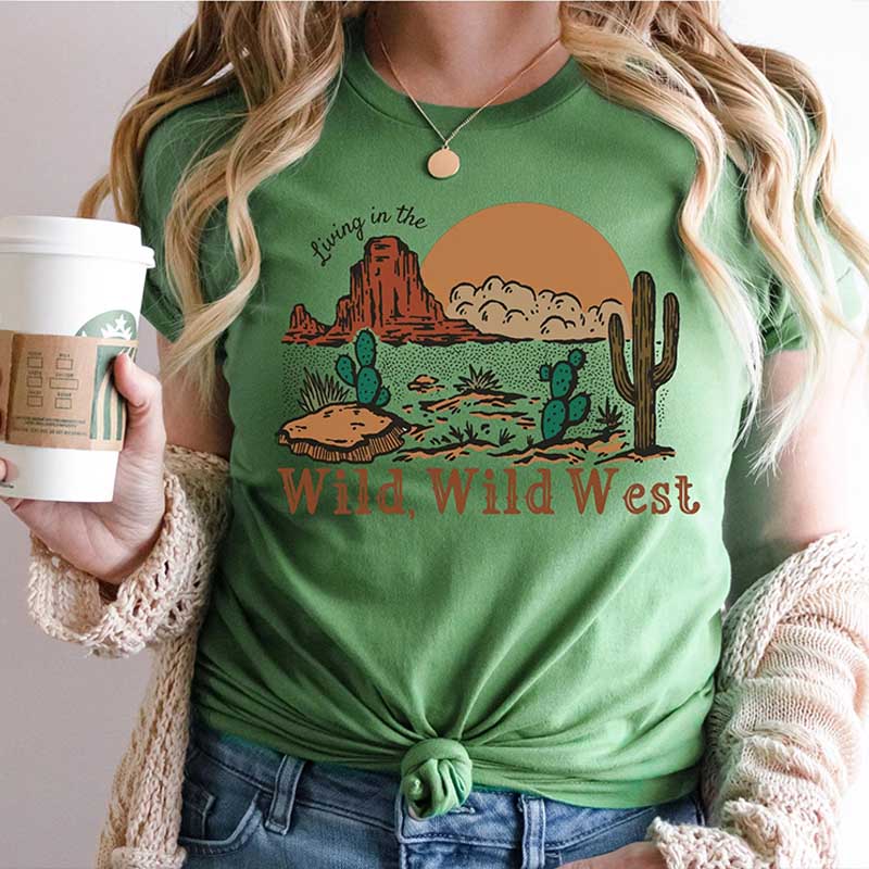 Western Style Living in the Wild West Top T-Shirt