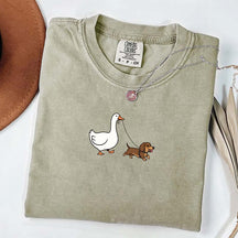 Goose and Dachshund Dog T-Shirt