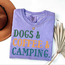 Dogs Coffee Camping Life T-Shirt