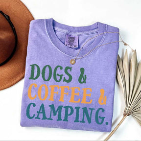 Dogs Coffee Camping Life T-Shirt