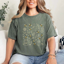 Vintage Bee Botanical Honeycomb T-Shirt