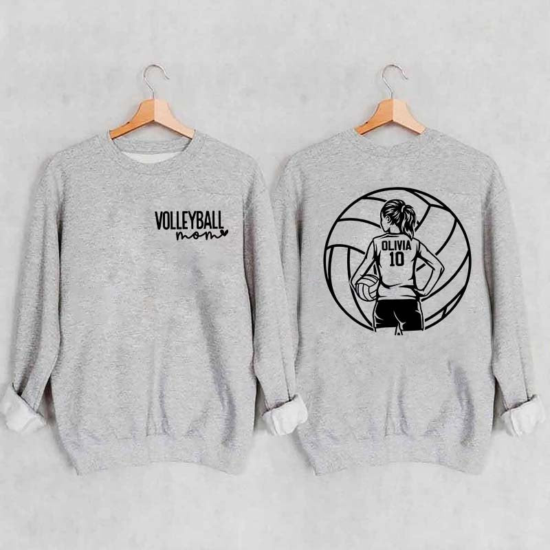 Personalized Volleyball Mom Name & Number Sweatshirt