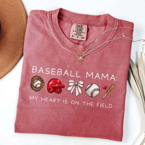 Baseball Mama My Heart Is On The Field T-Shirt