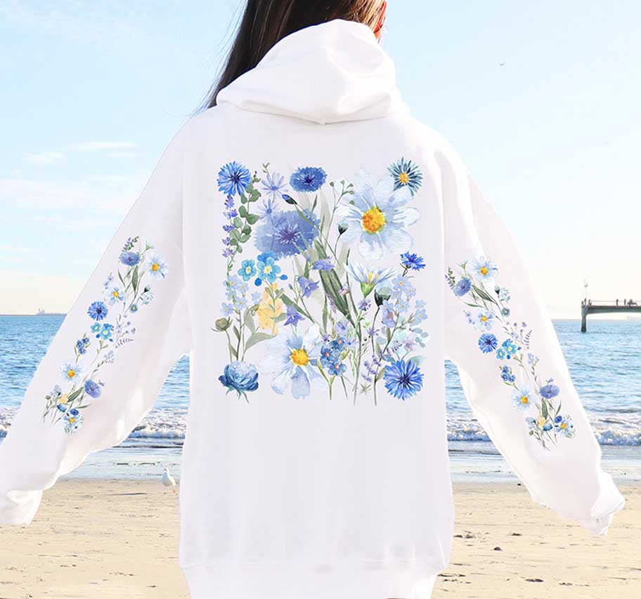 Boho Cottagecore Floral Botanical Nature Hoodie