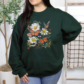 Monarch Butterfly Daisies Sweatshirt