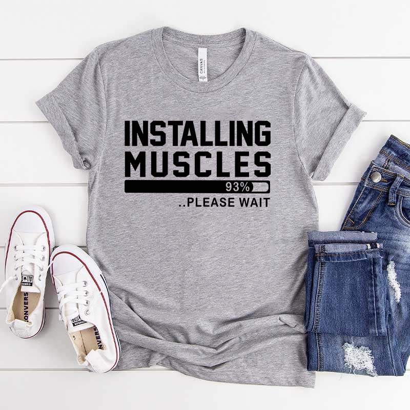 Humorous Gym Installing Muscles T-Shirt