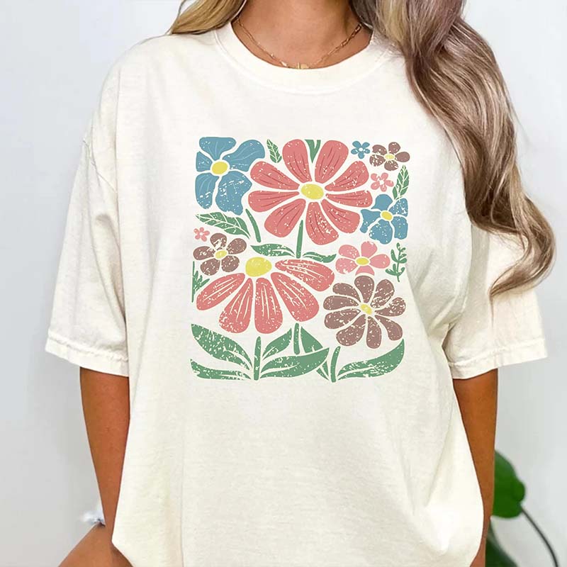 Boho Daisy Flower Wildflower Gardener Trendy T-Shirt