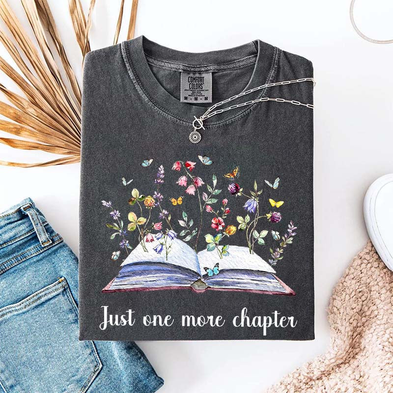 Just One More Chapter Floral Book T-Shirt