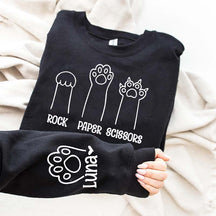 Custom Rock Paper Scissors Cat Paw Sweatshirt
