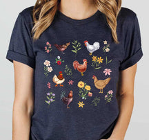 Wildflower Chicken Lover Farm Girl T-Shirt
