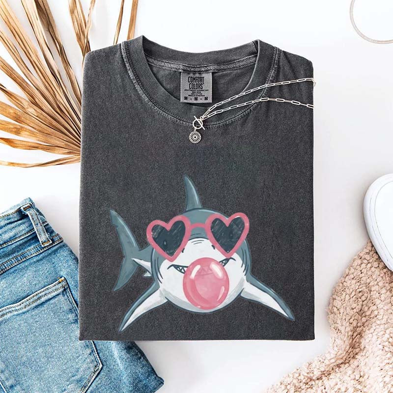Shark Blowing Bubble Comfort Colors T-Shirt