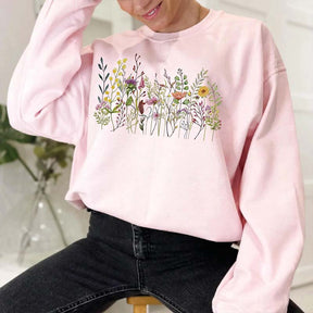 Vintage Botanical Pastel Floral  Sweatshirt