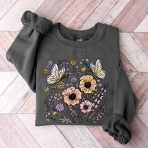 Vintage Floral Butterfly Sweatshirt