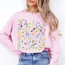 Boho Cottagecore Cute Wildflowers Sweatshirt