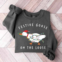 Xmas Duck Festive Goose On The Loose Sweatshirt