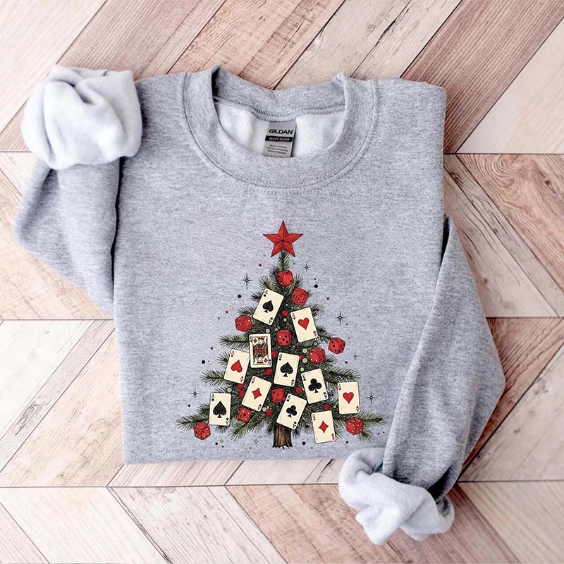 Poker Cards Christmas Tree Sweatshirt