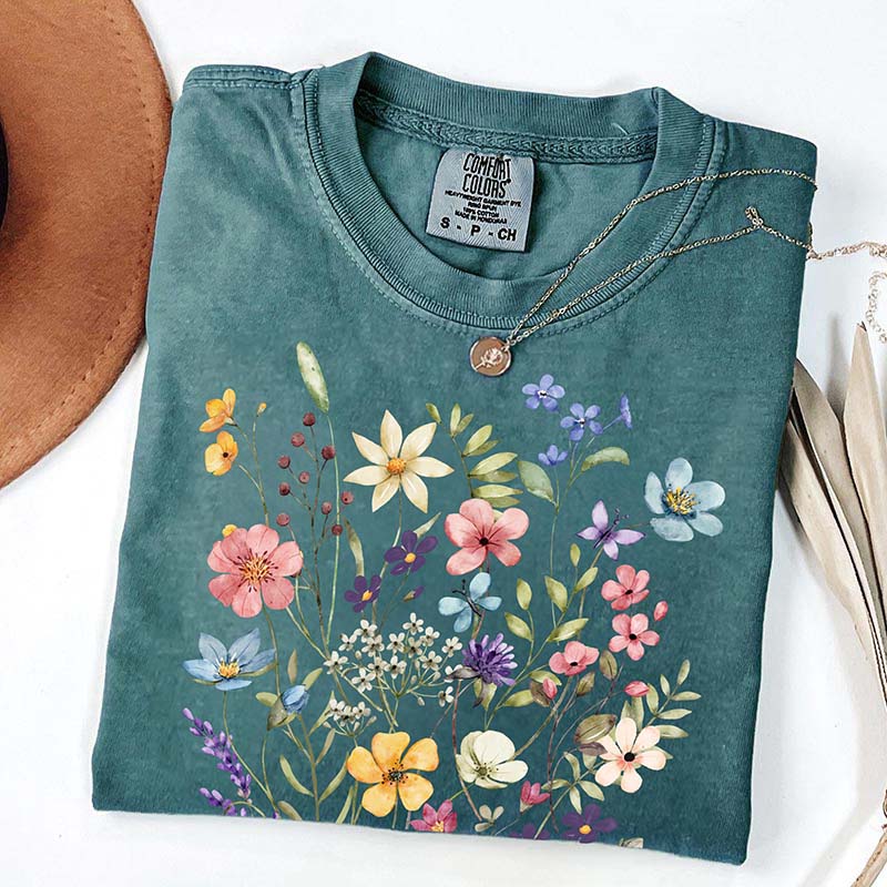 Retro Summer Floral Vibes  T-Shirt