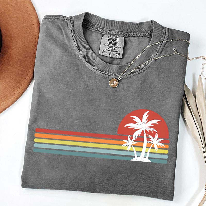 Retro Tropical Island Palm Tree T-Shirt