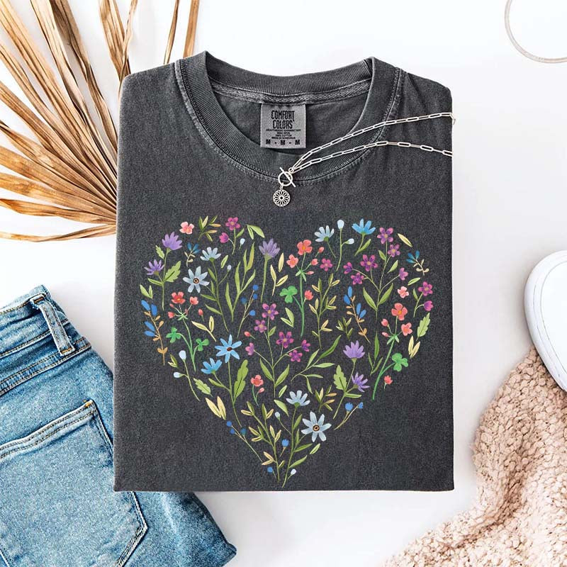 Wildflower Heart Graphic T-Shirt