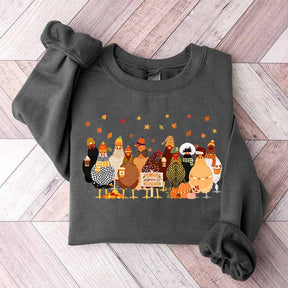 Humorous Fall Chickens Sweatshirt