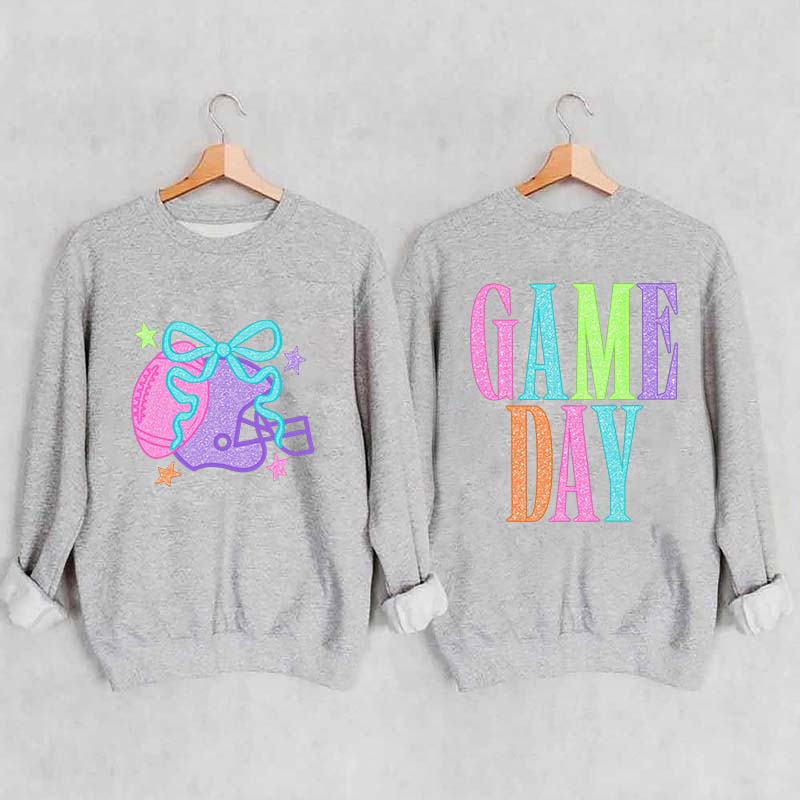 School Spirit Football Printed Sweatshirt