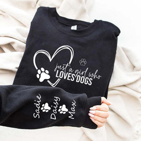 Custom Just A Girl Who Loves Dogs Sweatshirt