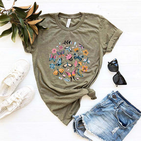 Flower Heart Best Friend Butterfly T-Shirt