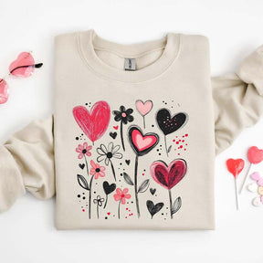 Colorful Heart Flower Sweatshirt
