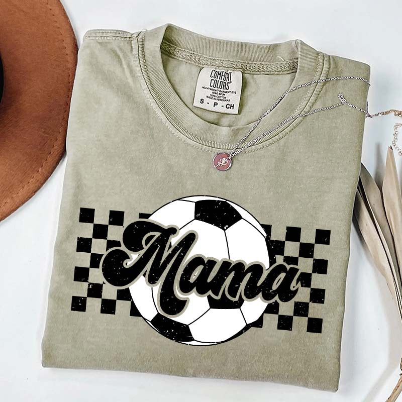 Checkered Mama Soccer Mama T-Shirt