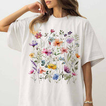 Boho Purple Floral Wildflowers T-Shirt