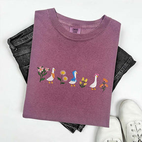 Funny Silly Goose Foral T-Shirt